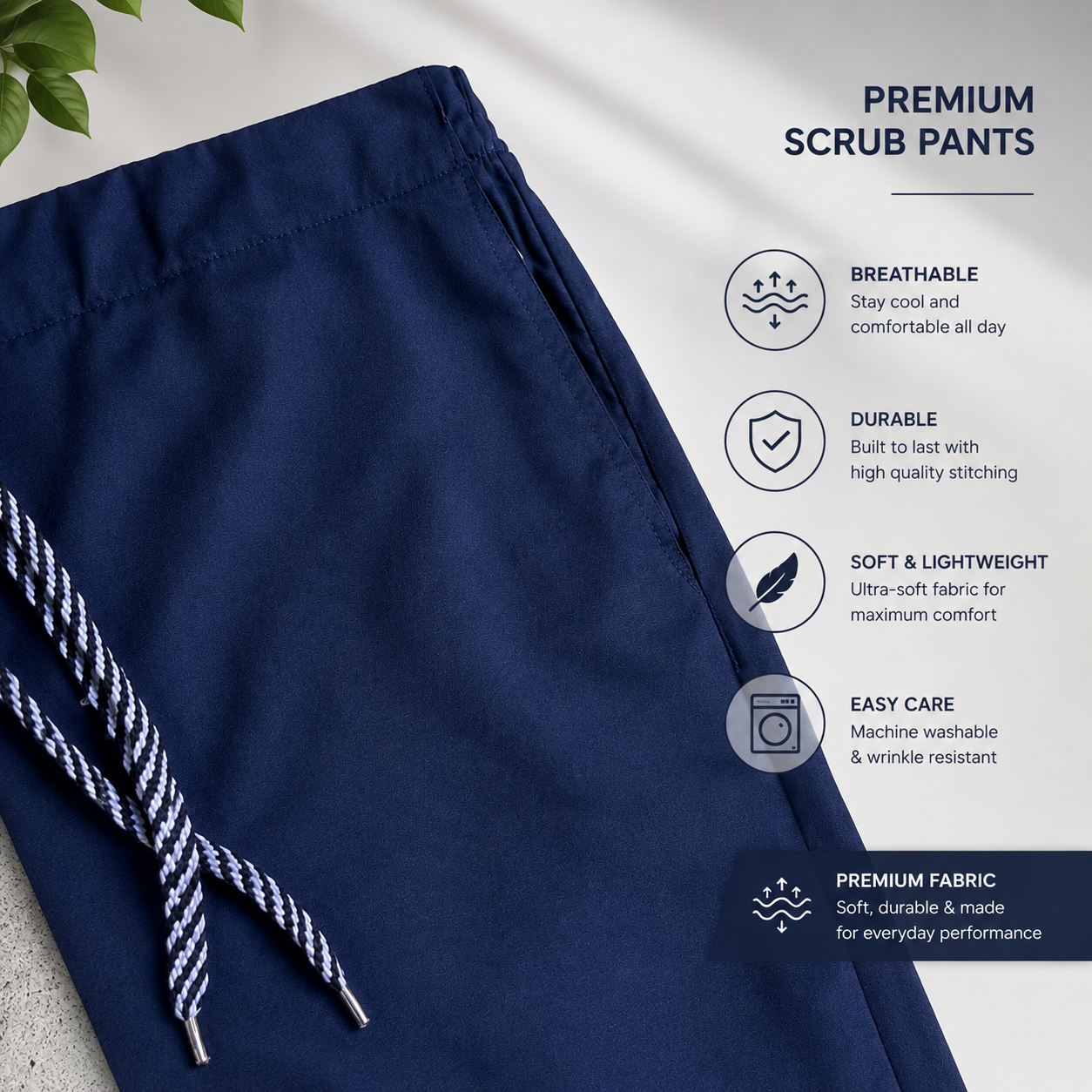 Premium Royal Blue Scrub Set – Breathable V-Neck Top & Cargo Pocket Pants for Nurses & Doctors - Image 4