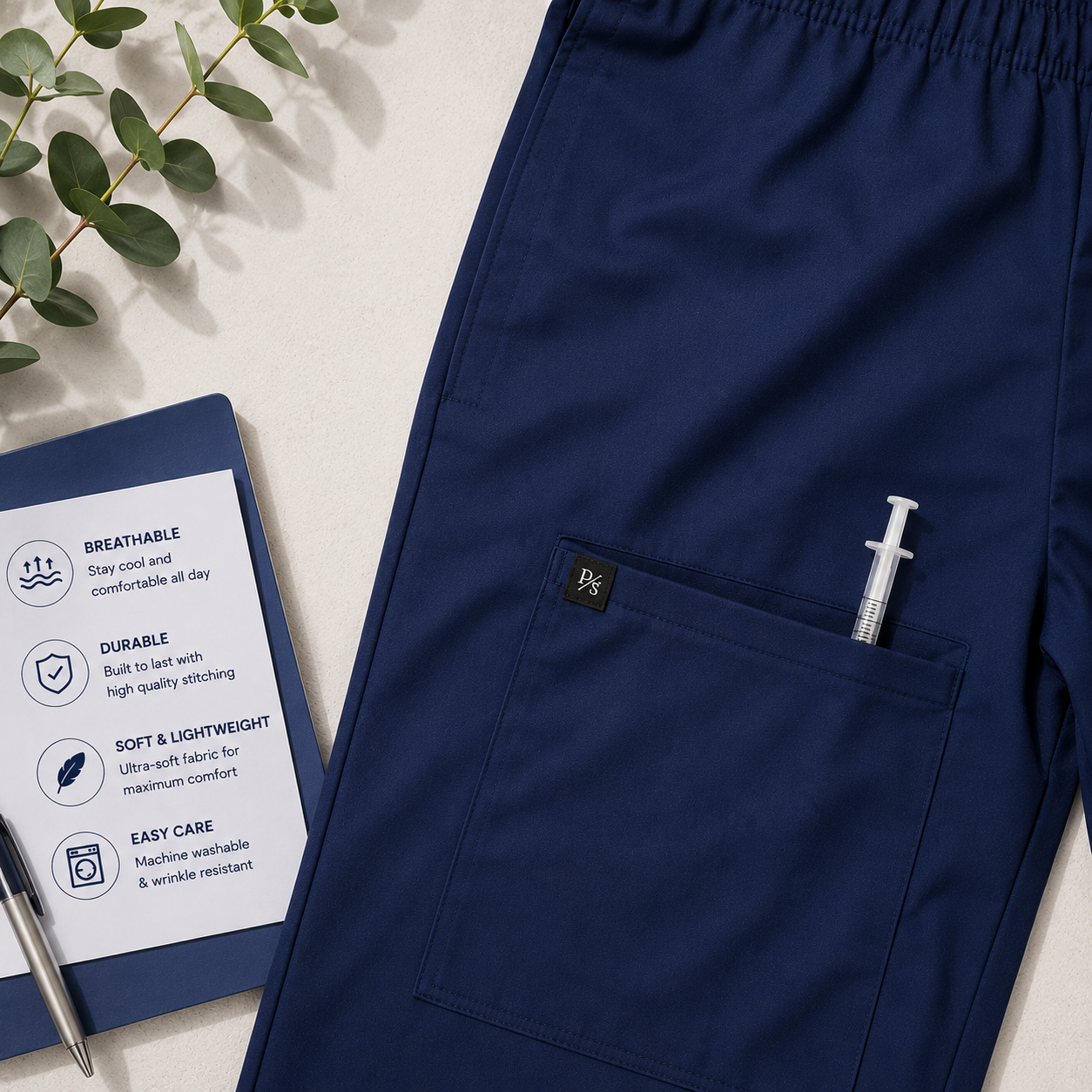 Premium Royal Blue Scrub Set – Breathable V-Neck Top & Cargo Pocket Pants for Nurses & Doctors - Image 5