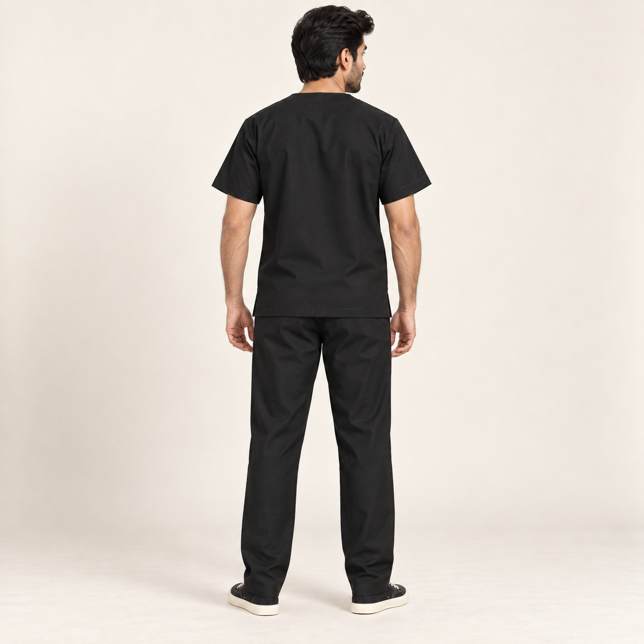 Premium Black Medical Scrub Set – Breathable V-Neck Top & Pocket Pants for Doctors & Nurses - Image 6