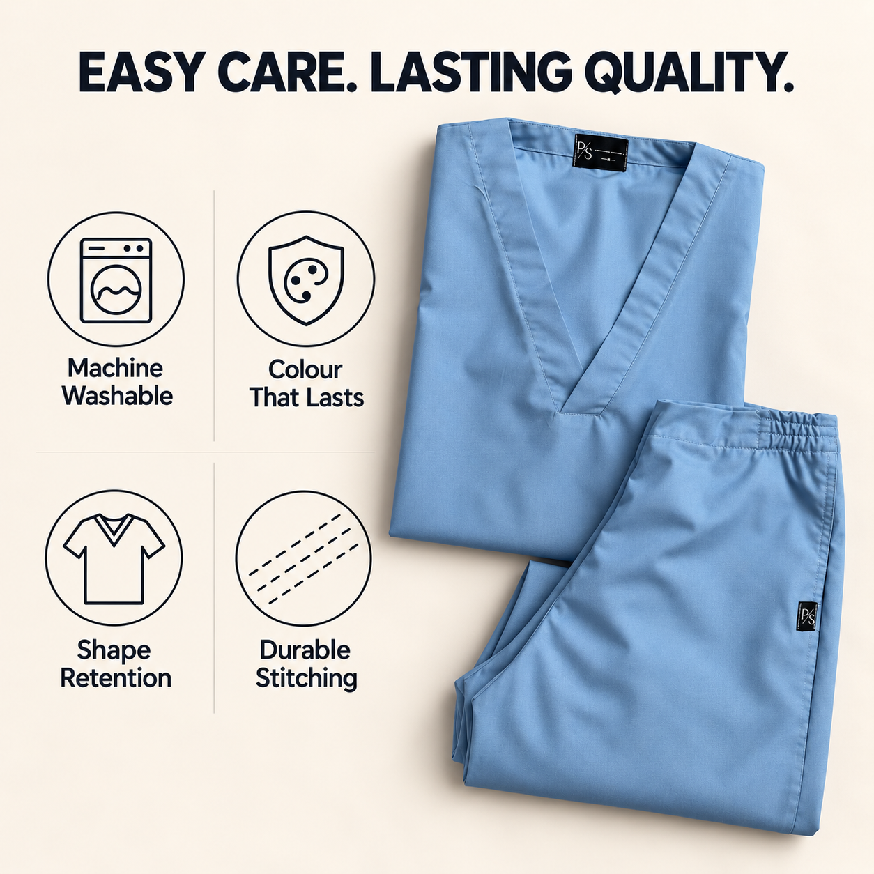 Premium Light Blue Medical Scrub Suit for Doctors & Nurses – Unisex - Image 6