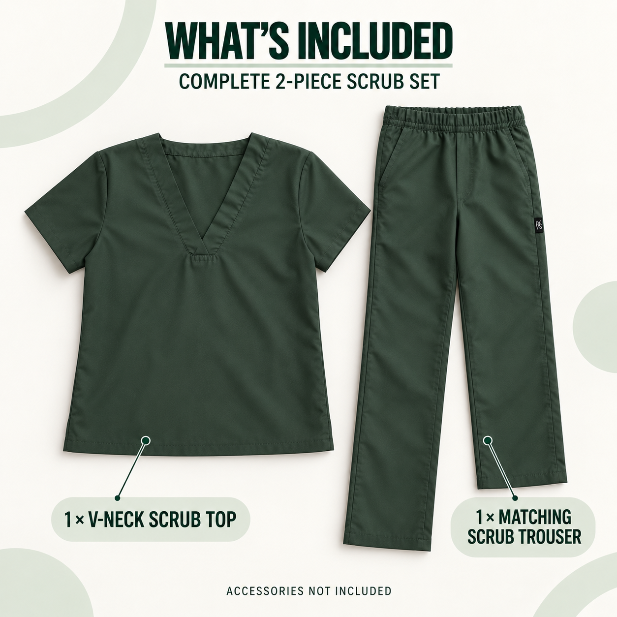 Premium Forest Green Medical Scrub Suit for Doctors & Nurses – Unisex - Image 5